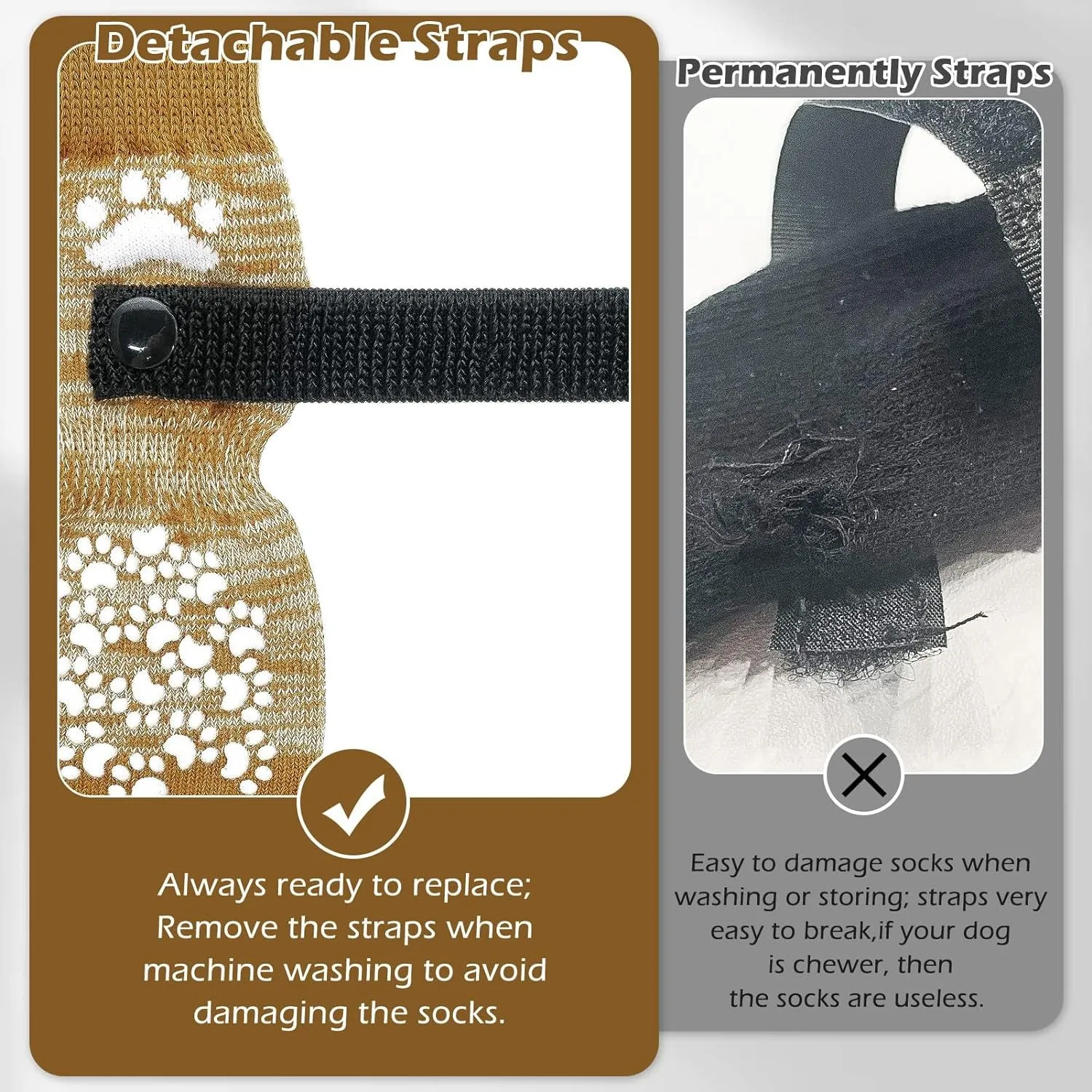 anti Slip Dog Socks to Prevent Licking Paws, Dog Shoes for Hot Pavement, Dog Booties for Small Medium Large Senior Dogs, Traction Control Dog Boots & Paw Protectors for Hardwood Floors
