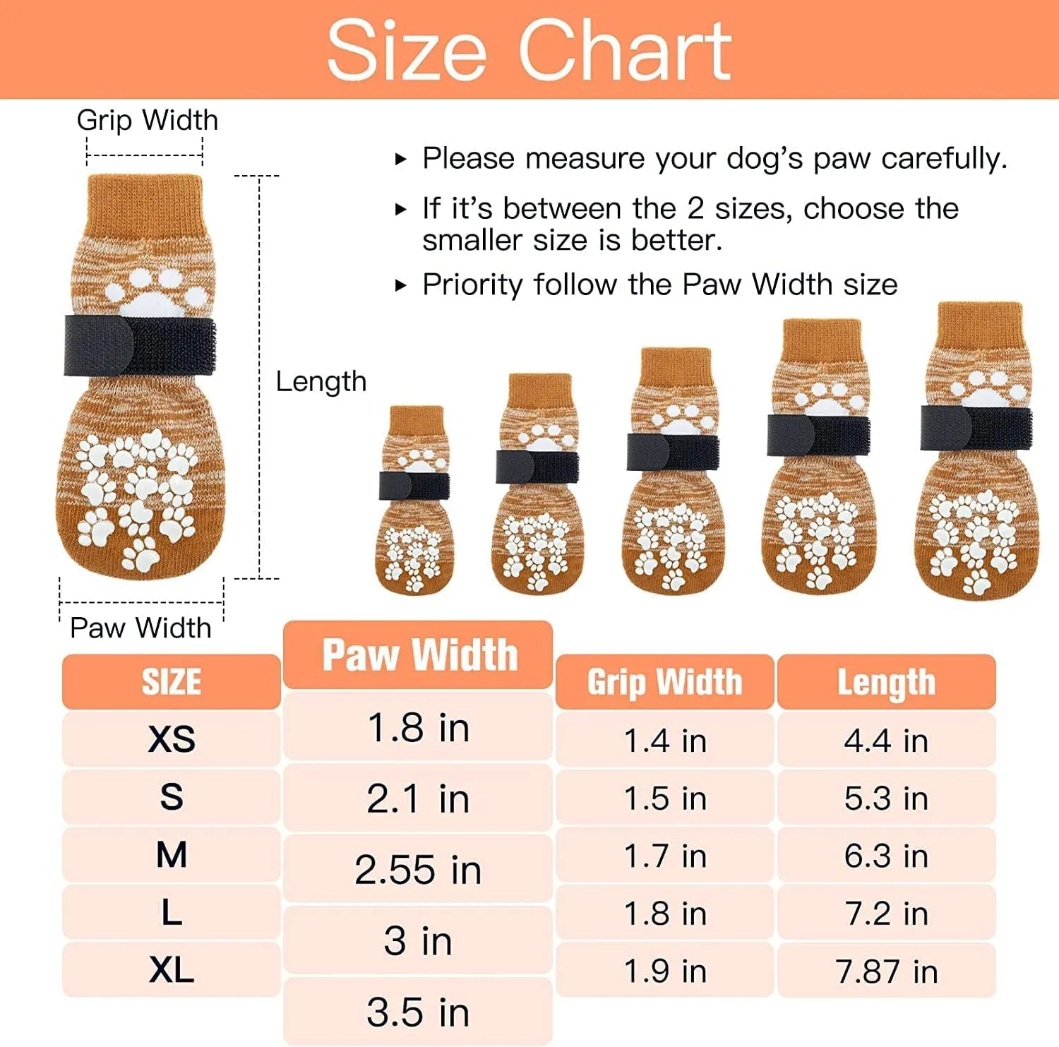 anti Slip Dog Socks to Prevent Licking Paws, Dog Shoes for Hot Pavement, Dog Booties for Small Medium Large Senior Dogs, Traction Control Dog Boots & Paw Protectors for Hardwood Floors