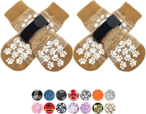 anti Slip Dog Socks to Prevent Licking Paws, Dog Shoes for Hot Pavement, Dog Booties for Small Medium Large Senior Dogs, Traction Control Dog Boots & Paw Protectors for Hardwood Floors