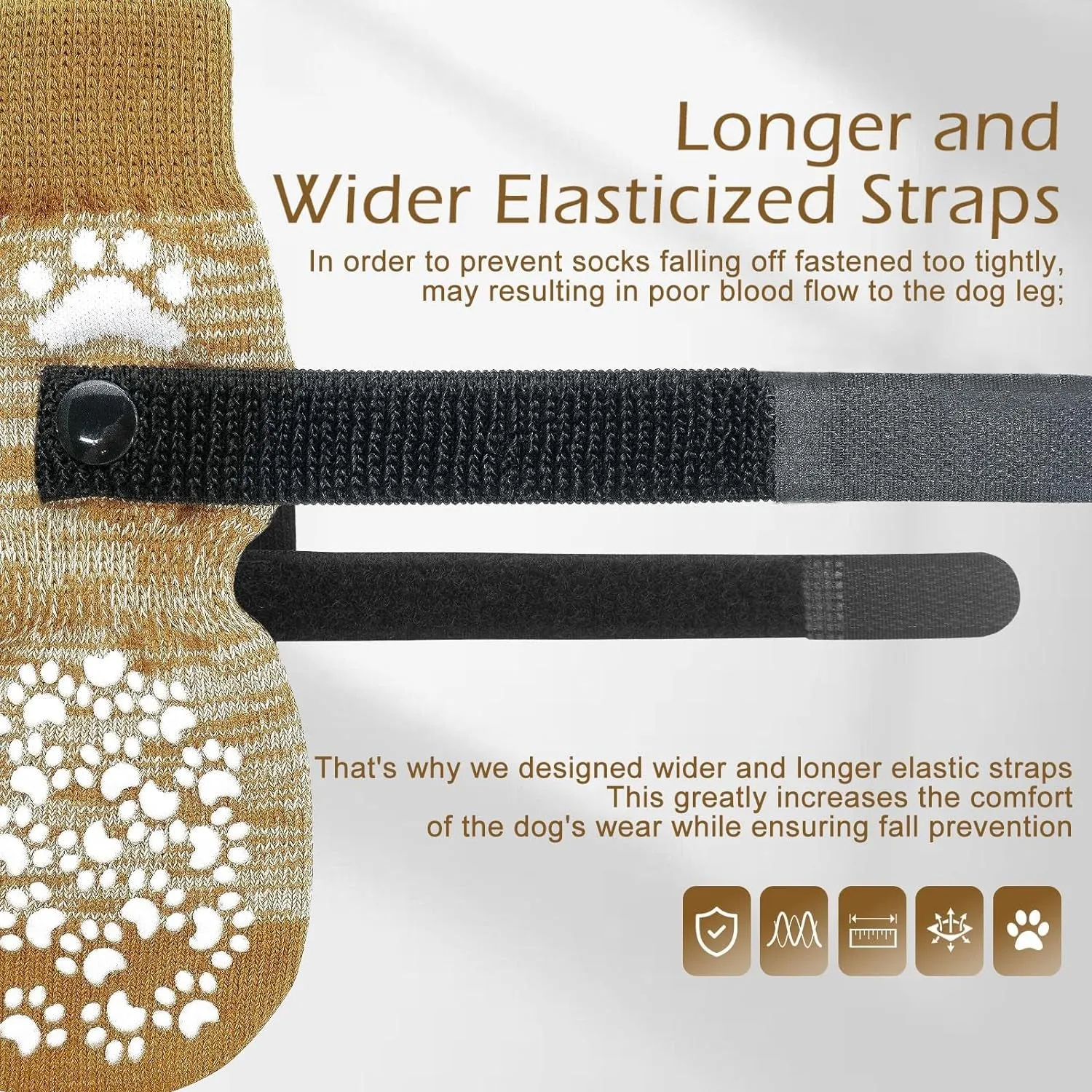 anti Slip Dog Socks to Prevent Licking Paws, Dog Shoes for Hot Pavement, Dog Booties for Small Medium Large Senior Dogs, Traction Control Dog Boots & Paw Protectors for Hardwood Floors
