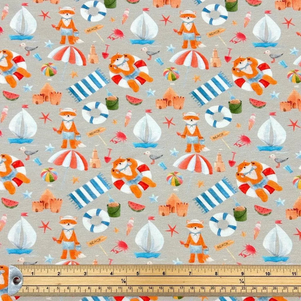 Beach Day Organic Cotton Jersey Fabric - Little Johnny