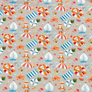 Beach Day Organic Cotton Jersey Fabric - Little Johnny