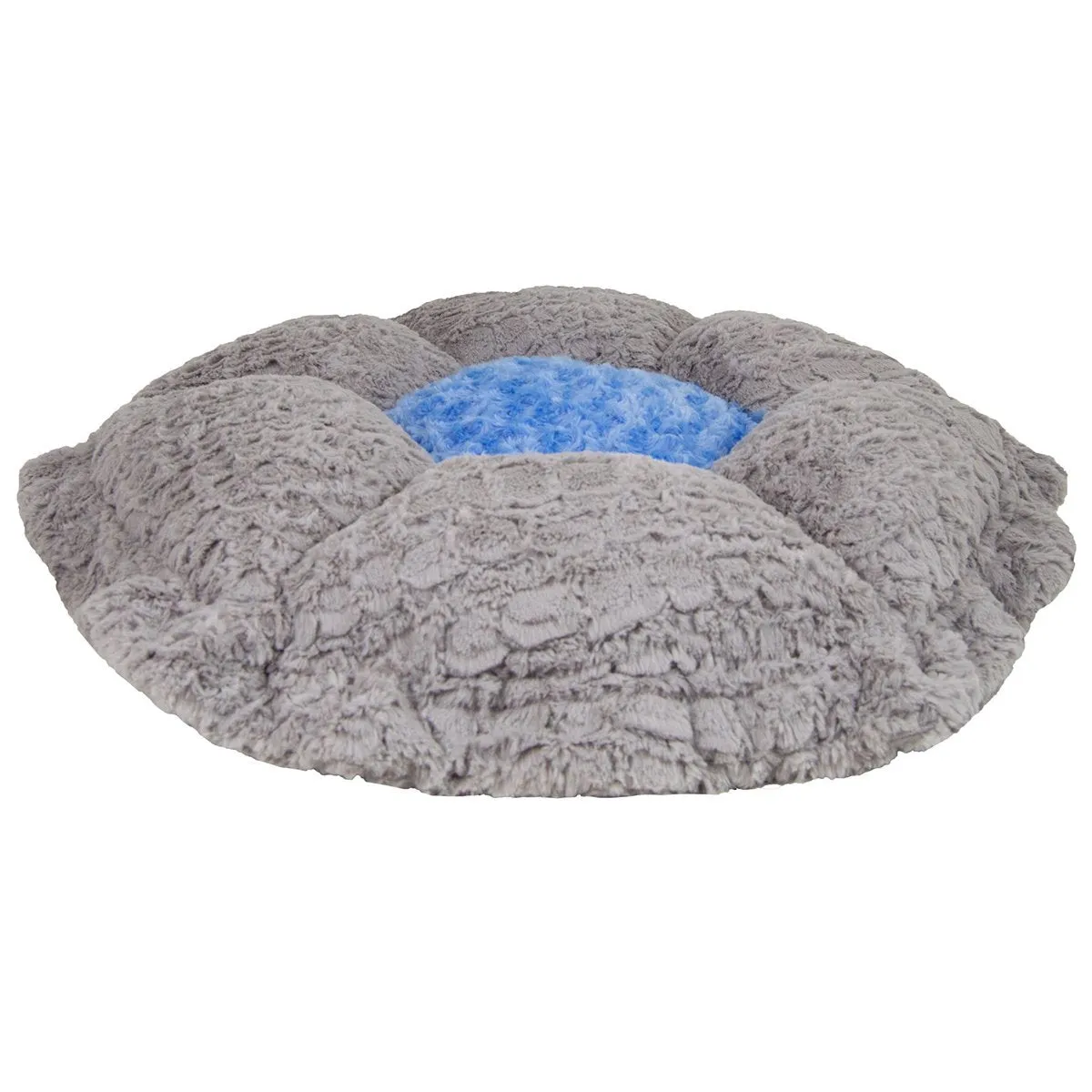 Cuddle Pod Dog Bed Serenity Grey/Sky Blue Patch