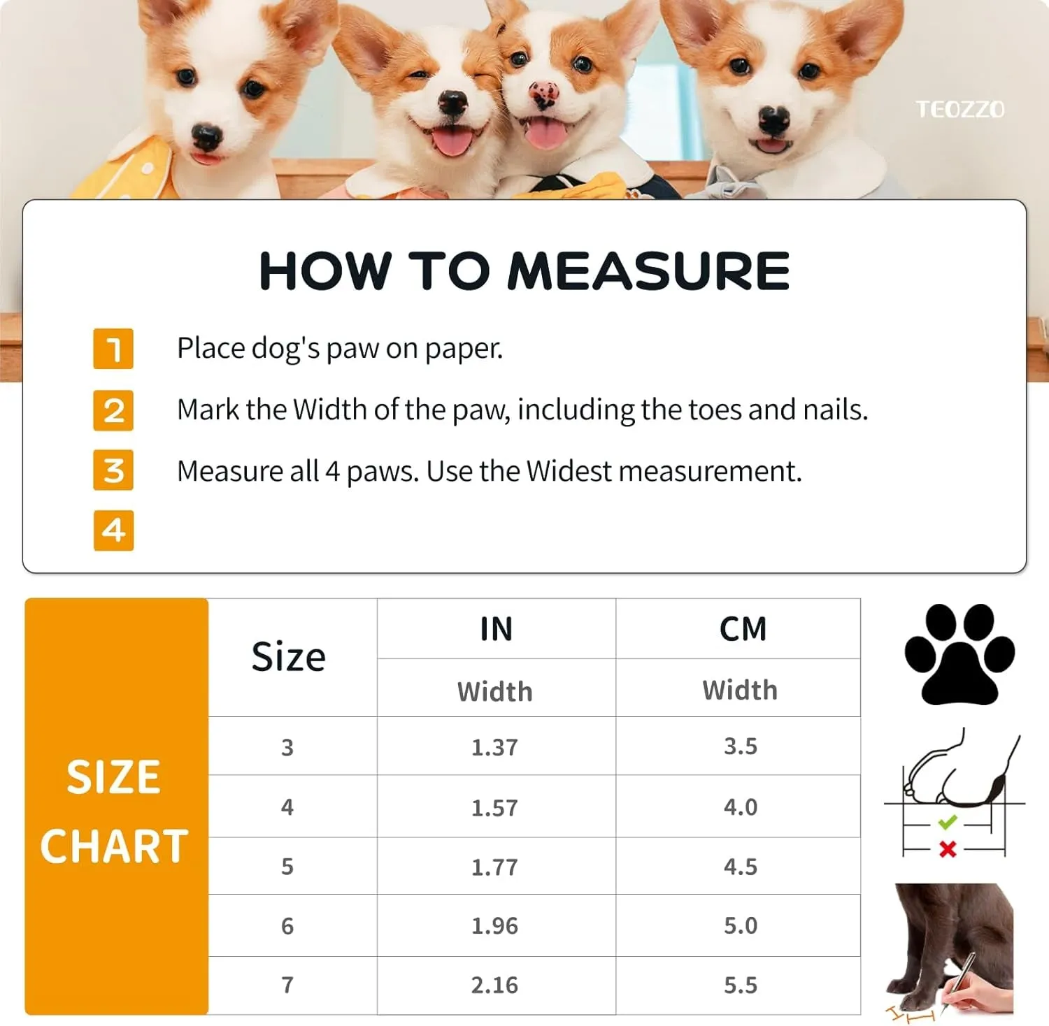 Dog Boots Dog Snow Boots for Winter Dogs Boots & Paw Protector Warm Dog Booties for Puppy with Reflective Strip Dog Shoes for Small Medium Size Dogs 4Pcs Black Size3
