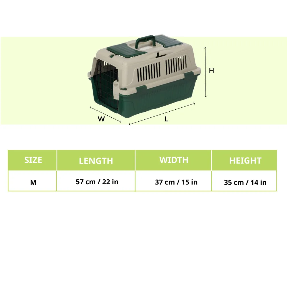 NutraPet Closed Top Carrier Box for Dogs and Cats (Dark Green)