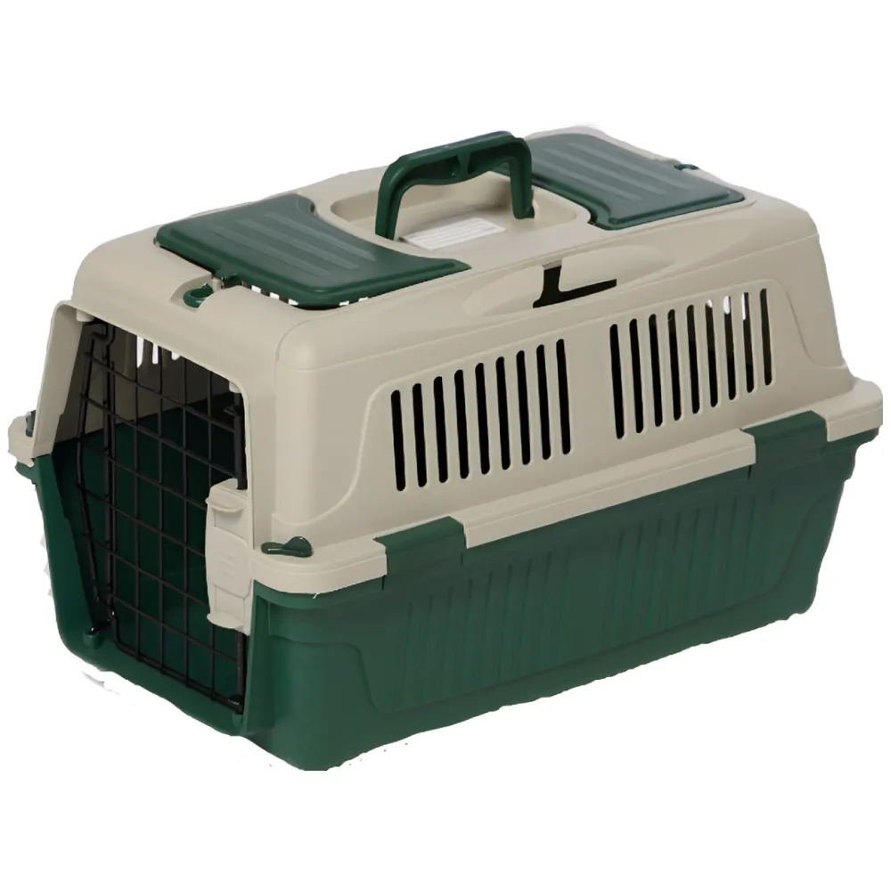 NutraPet Closed Top Carrier Box for Dogs and Cats (Dark Green)