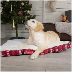 Scruffs Santa Paws Dog Mattress - Burgundy