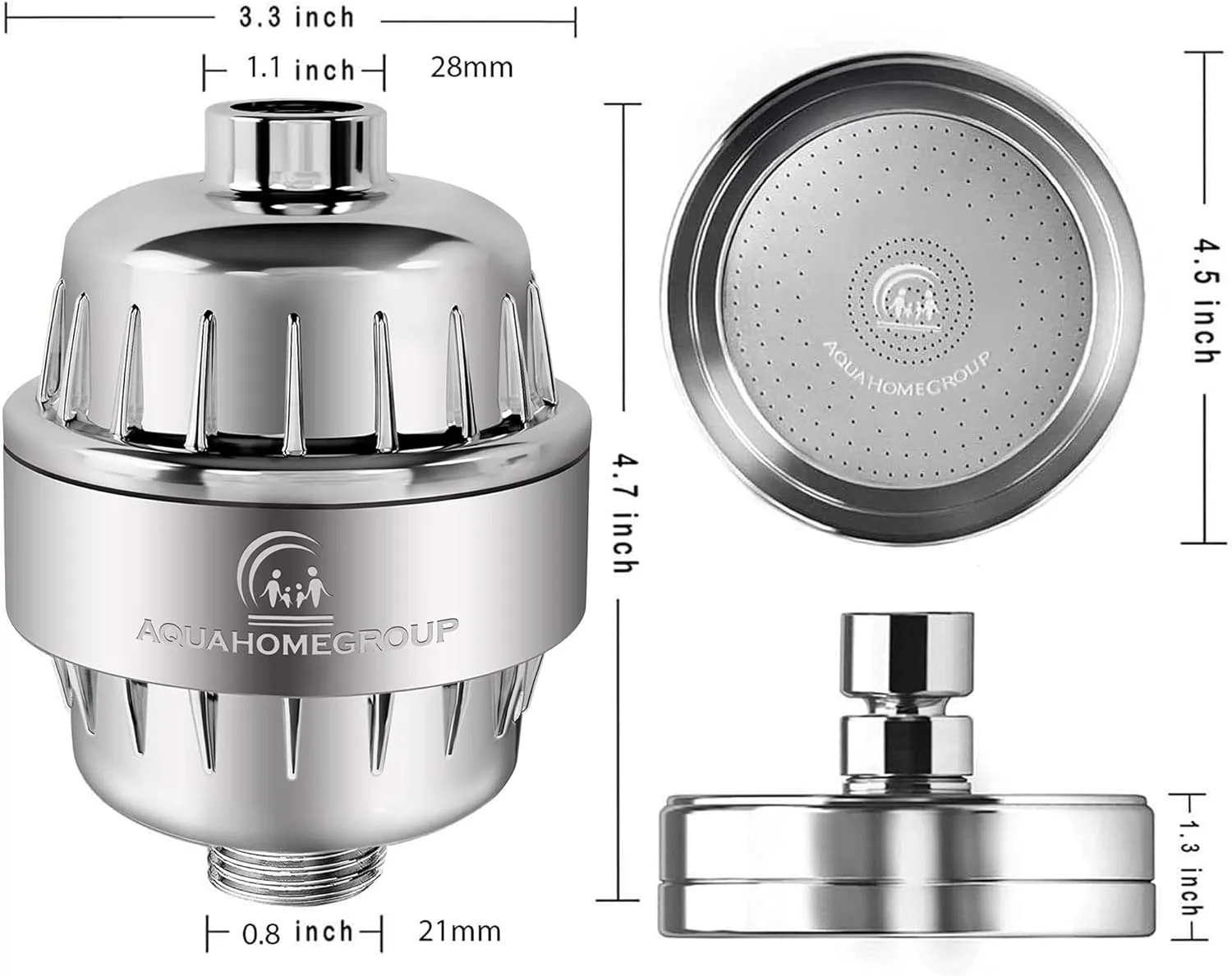 Shower Head Set, Stage Shower Filter for Hard Water Removes Chlorine and Harmful Substances