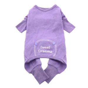 Sweet Dreams Thermal Dog Pajamas - Lilac